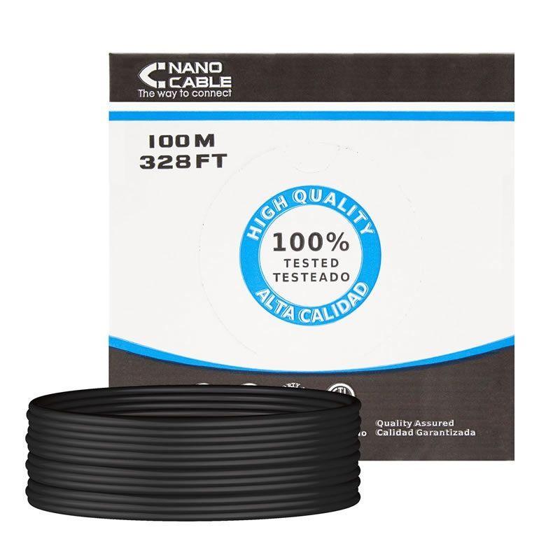 NANOCABLE BOBINA DE CABLE  UTP CAT5E 100M RIGIDO DE EXTERIOR