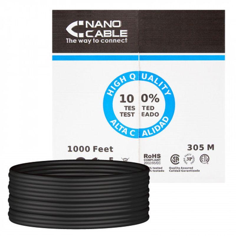 NANOCABLE BOBINA DE CABLE  UTP CAT5 305M RIGIDO DE EXTERIOR