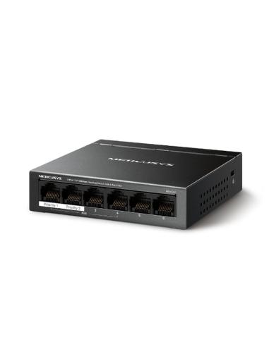 MERCUSYS SWITCH 6-PORT 10/100MBPS DESKTOP 4-PORT POE+