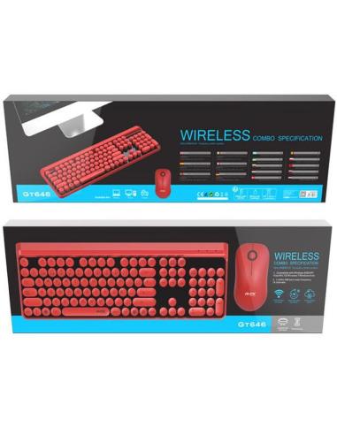 MTK COMBO TECLADO + RATON INALAMBRICO GT646 ROJO