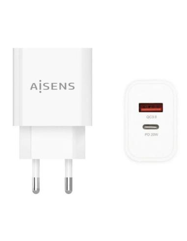 AISENS CARGADOR PARED A110-0681 USB-C/ USB 20W BLANCO