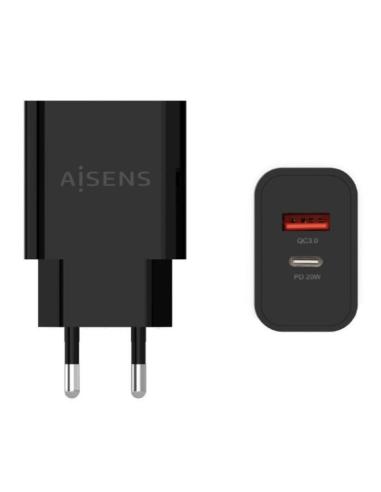 AISENS CARGADOR PARED A110-0682 USB-C/ USB 20W NEGRO