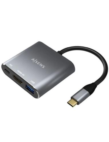 AISENS CONVERSOR USB-C MACHO/ HDMI HEMBRA- USB HEMBRA- USB C HEMBRA15 CM/ GRIS