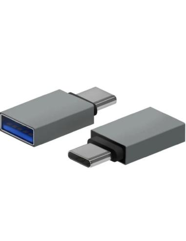 AISENS ADAPTADOR USB HEMBRA A USB-C MACHO GRIS