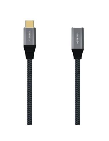 AISENS CABLE ALARGADOR USB-C MACHO A USB-C HEMBRA 2.0 1M NEGRO