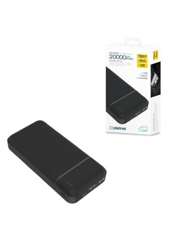 PLATINET POWER BANK 20.000mAh POLYMERO ABS NEGRO