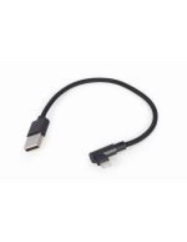 GEMBIRD CABLE USB A LIGHTNING 0.2M ACODADO NEGRO