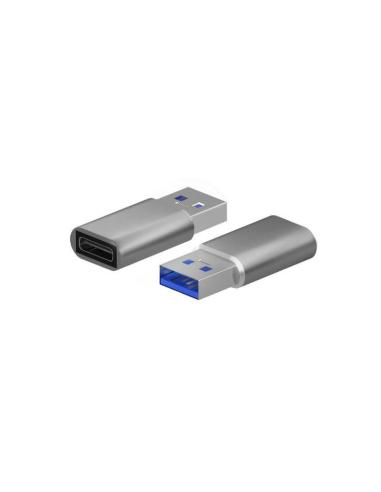 AISENS ADAPTADOR USB 3.2 GEN2 USB-C HEMBRA A USB-A MACHO GRIS