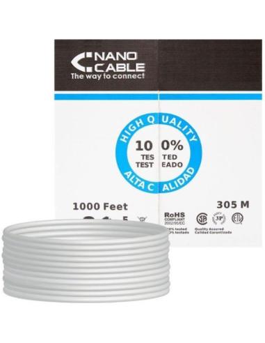 NANOCABLE BOBINA DE CABLE RJ45 UTP CAT5E 305M FLEXIBLE GRIS