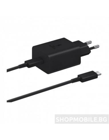 SAMSUNG CARGADOR DE PARED EP-TA845XBEGWW USB-C + CABLE NEGRO MAXIMO 45W OEM