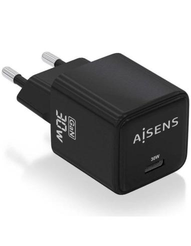 AISENS CARGADOR GAN DE PARED ASCH-30W1P036-BK USB-C 30W NEGRO