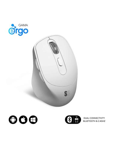 SUBBLIM RATON COMFORT ERGO DUAL MOUSE BATTERY WHITE