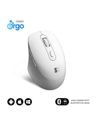 SUBBLIM RATON CURVE ERGO DUAL MOUSE BATTERY WHITE