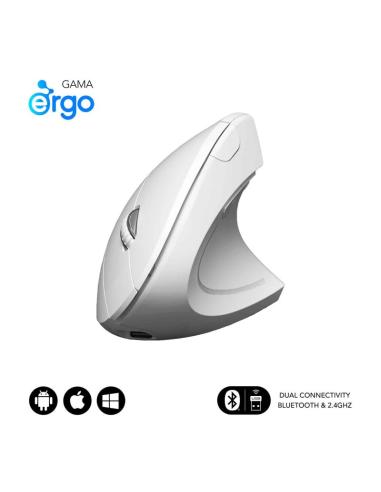 SUBBLIM RATON GLIDE VERTICAL ERGO DUAL MOUSE BATTERY WHITE