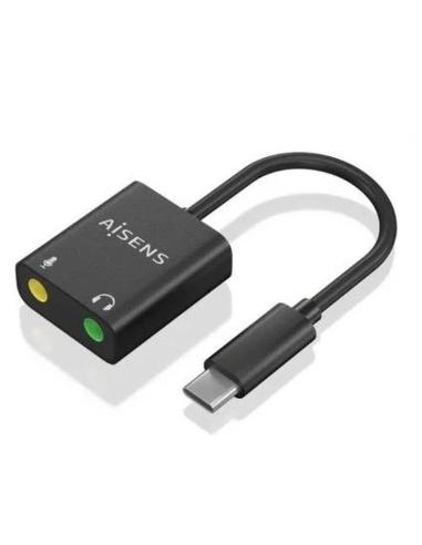 AISENS CONVERSOR USB-C A  AUDIO 48KHZ USB-C/M-2XJACK 3.5/H 10CM