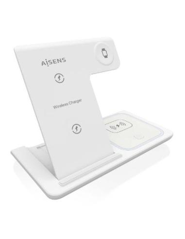 AISENS BASE DE CARGA INALAMBRICA 3 EN 1 15W BLANCA