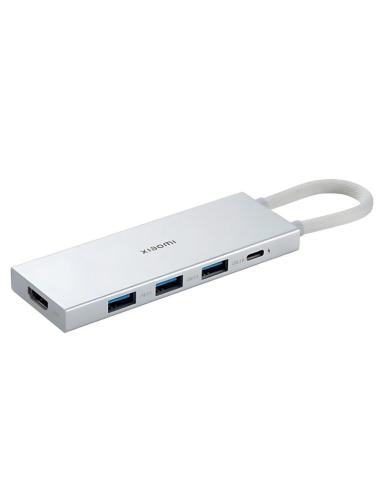 XIAOMI HUB USB-C A 3xUSB 3.0 + USB-C + HDMI PLATA