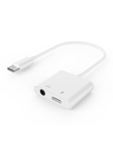 GEMBIRD ADAPTADOR USB-C A JACK Y USB- C CARGA BLANCO