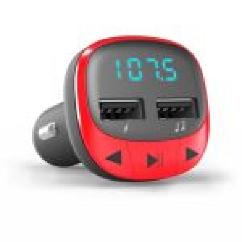 ENERGY SISTEM TRASMISOR FM COCHE ROJOFM/87.5-108 MHz/CARGADOR/MICROSD/USB/MP3