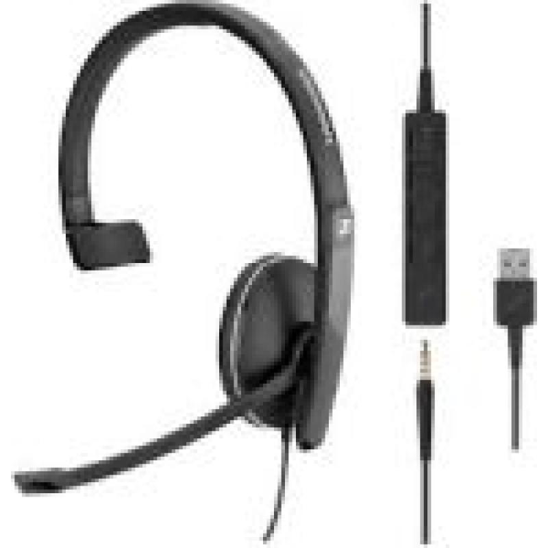 SENNHEISER AURICULARES CON MICRO SC 135 USBDIADEMA/MONOAURAL/OMNIDIRECCIONAL/USB/JACK 3.5