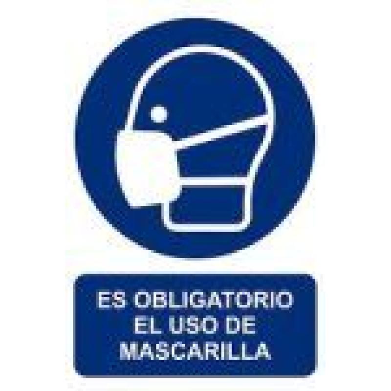 ARCHIVO 2000 SEÑAL OBLIGATORIO USO DE MASCARILLA 210X297 PVC AZUL Y BLANCOSERVICIOS GENERALES