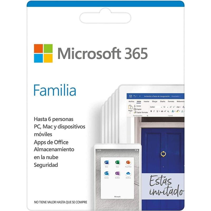 MICROSOFT OFFICE 365 HOME 6 EQUIPOS PC O MAC LICENCIA PARA 1 AÑO (LICENCIA ELECTRONICA)