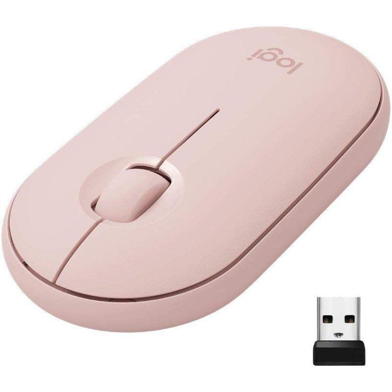 LOGITECH RATON INALAMBRICO PEBBLE M350 ROSA