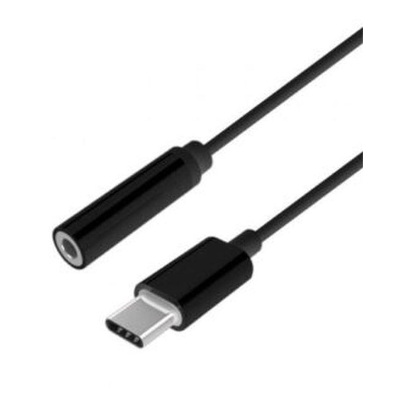 AISENS CABLE TIPO C A JACK HEMBRA 3.5 38KHZ 15CM NEGRO