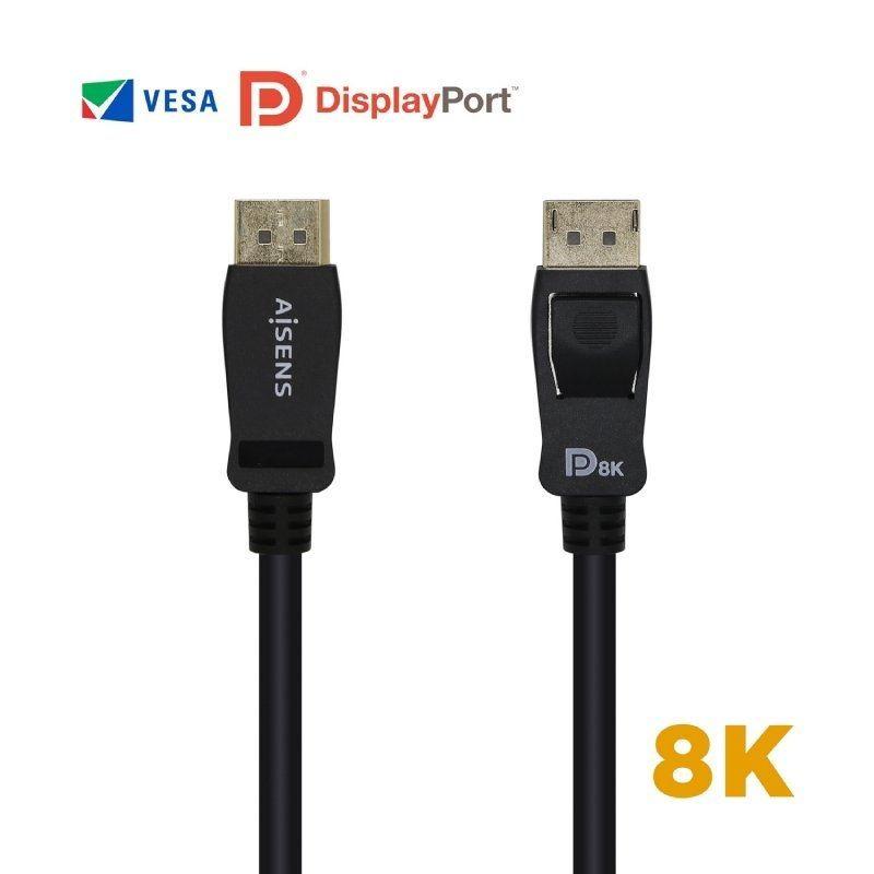 AISENS CABLE DISPLAYPORT 1M 1.4 8K NEGRO