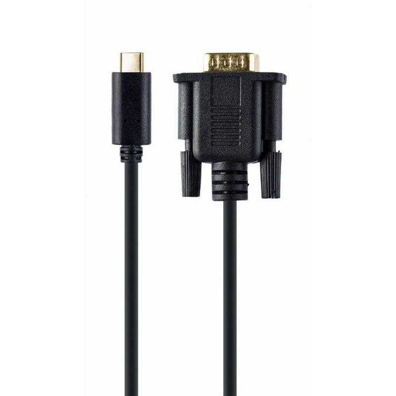 GEMBIRD ADAPTADOR USB-C A VGA MACHO 15CM NEGRO