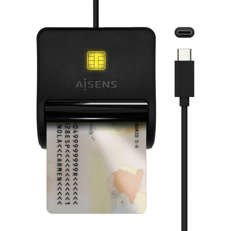 AISENS LECTOR DE DNI-E  USB-C NEGRO