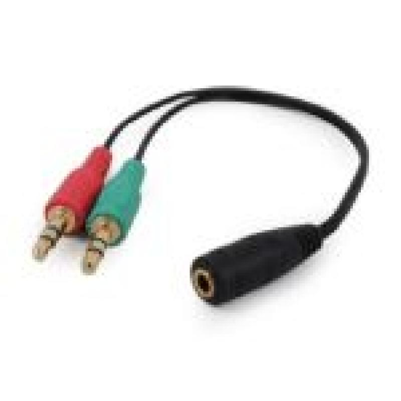 GEMBIRD CABLE 3.5MM DIVISOR DE AUDIO ESTEREO Y MICROFONO 0.2M