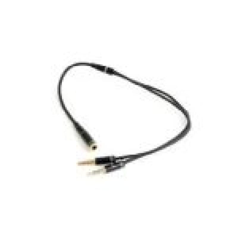 GEMBIRD CABLE ADAPTADOR DE AUDIO MAS MICROFONO DE 3,5MM A 2 DE 3,5MM 0,2M