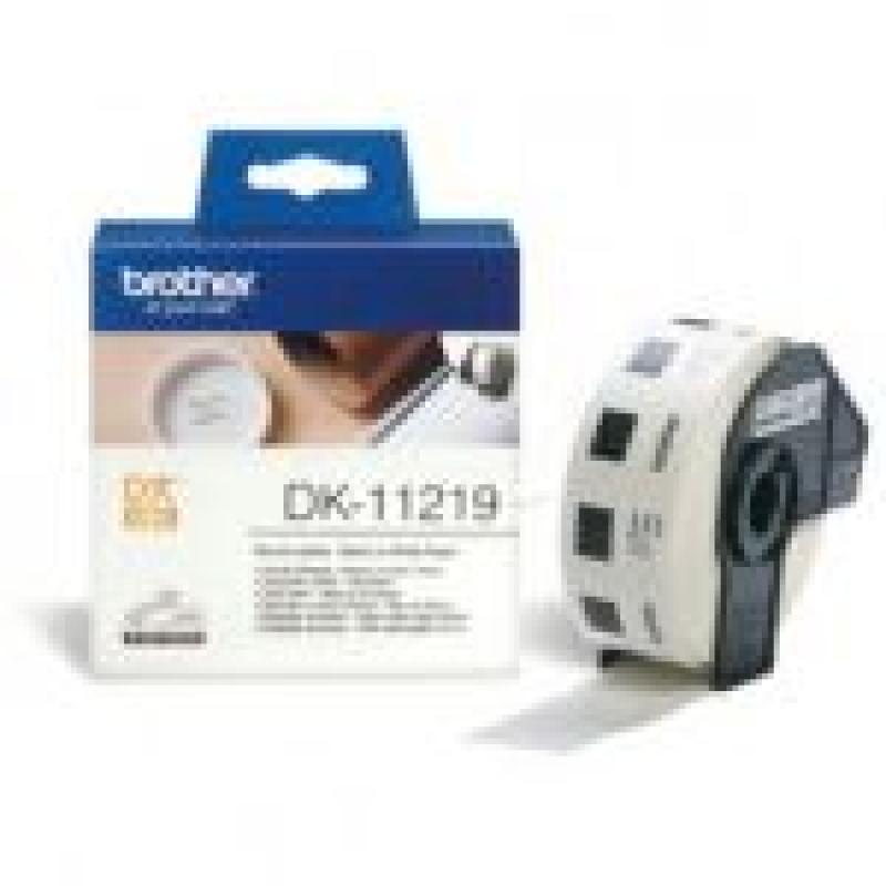 BROTHER ETIQUETAS DK11219 ETIQUETAS PRECORTADAS CIRCULARES (PAPEL TÉRMICO). 1.200 ETIQUETAS BLANCAS DE 12 MM