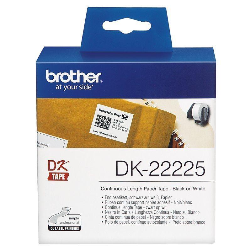 BROTHER ETIQUETAS DK-22225CINTA CONTINUA DE PAPEL TÉRMICO (BLANCA). ANCHO: 38 MM. LONGITUD: 30,48 M