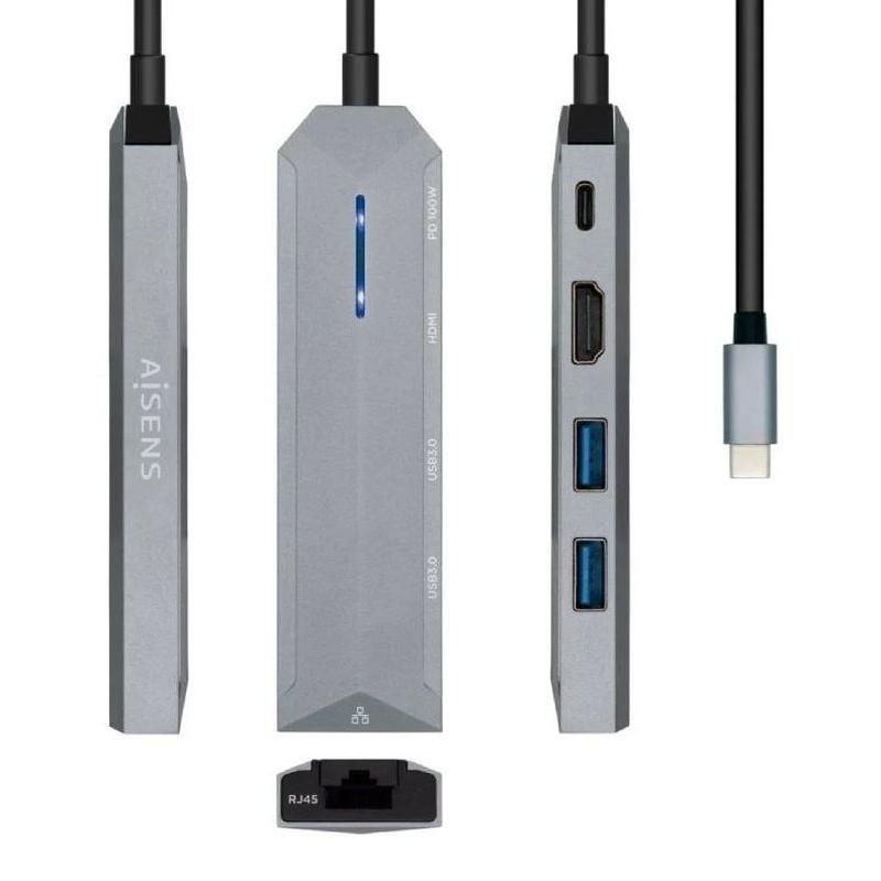 AISENS DOCKING ASUC-5P003-GR GRIS1 HDMI/ 2 USB/ 1 RJ45/ 1 Audio/  USB PD