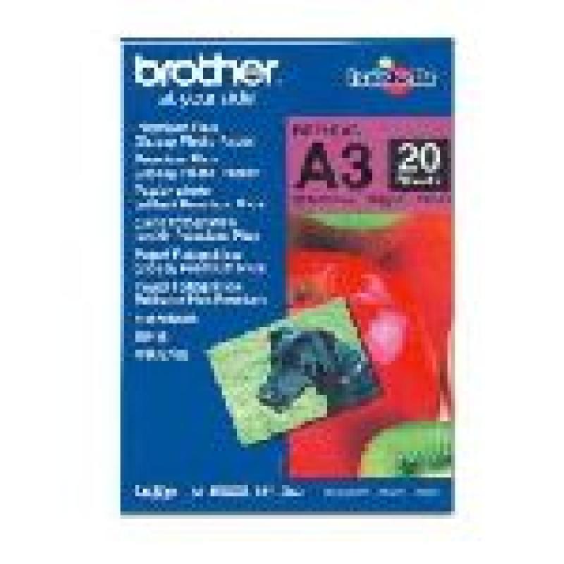 BROTHER PAPEL GLOSSY FOTO 260GR  A3 20 HOJAS