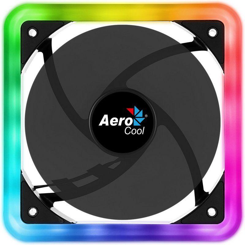 AEROCOOL VENTILADOR 140X140MM EDGE ARGB140mm ANILLO LED DUAL CONEXION 3.4 Y 6PIN