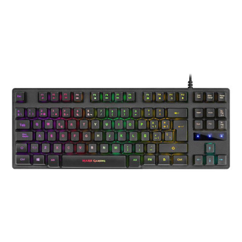 MARS GAMING TECLADO H-MECANICO COMPACTO TKL  MKTKLES SWITCH RED ILUMINACION RGB