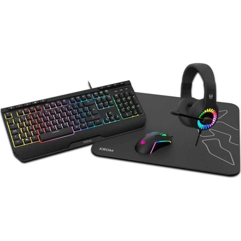 NOX KROM PACK KENYA GAMINGPACK RATON TECLADO ALFOMBRILLA AURICULARES ARGB