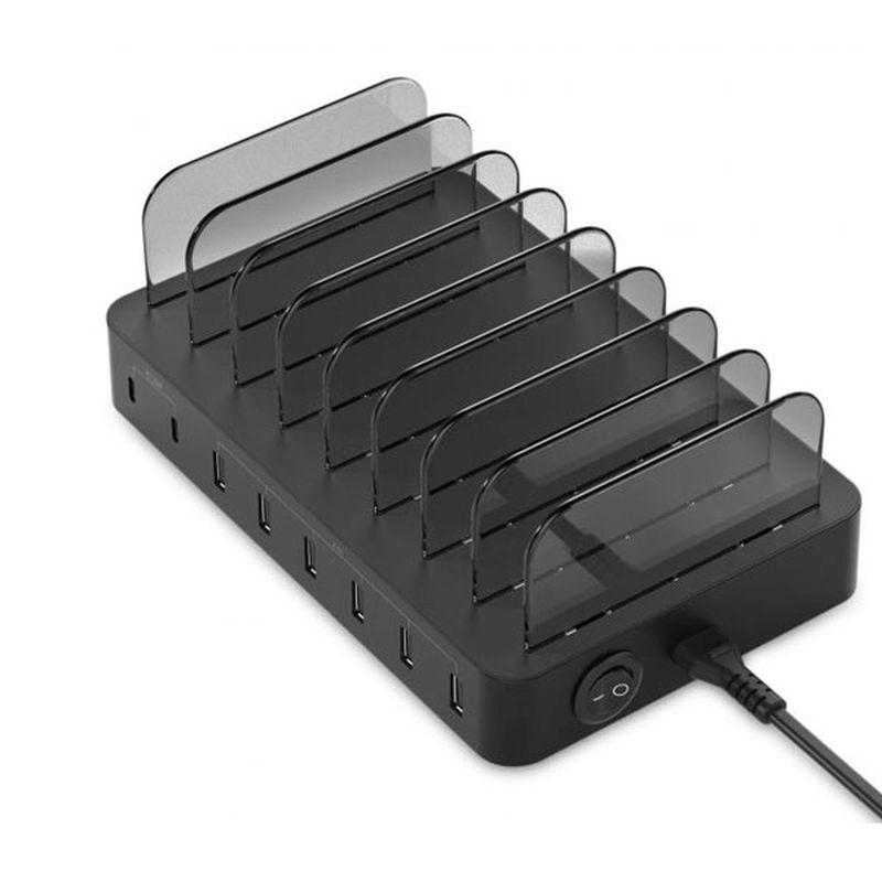 ESTACION DE CARGA USB CONCEPTRONIC 8 PUERTOS 75W PD  OZUL02B