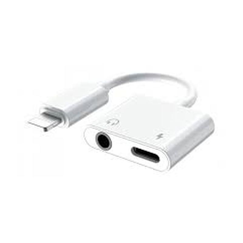 PLATINET CABLE ADAPTADOR SMARTPHONE LIGHTNING - AUX + PUERTO CARGA