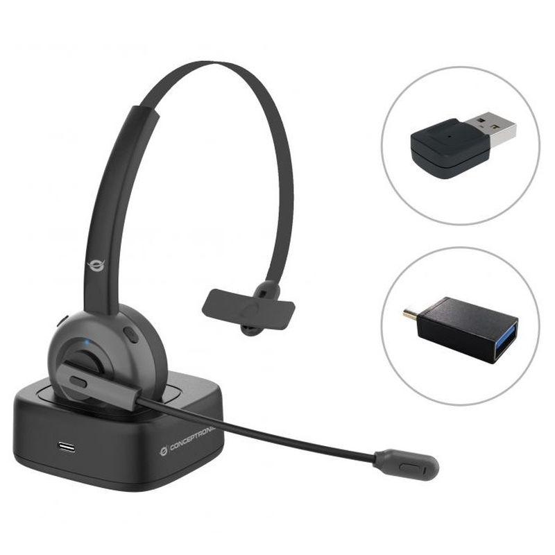 CONCEPTRONIC AURICULAR BLUETOOTH CON BASE DE CARGA ADAPTADOR BLUETOOTH INCLUIDO POLONA03BDA