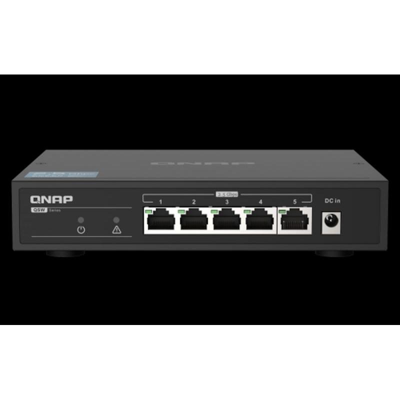 QNAP SWITCH NO GESTIONADO 5 PUERTOS 2.5 GBE QSW-1105-5TActualice su red a la conectividad 2,5GbE al instante