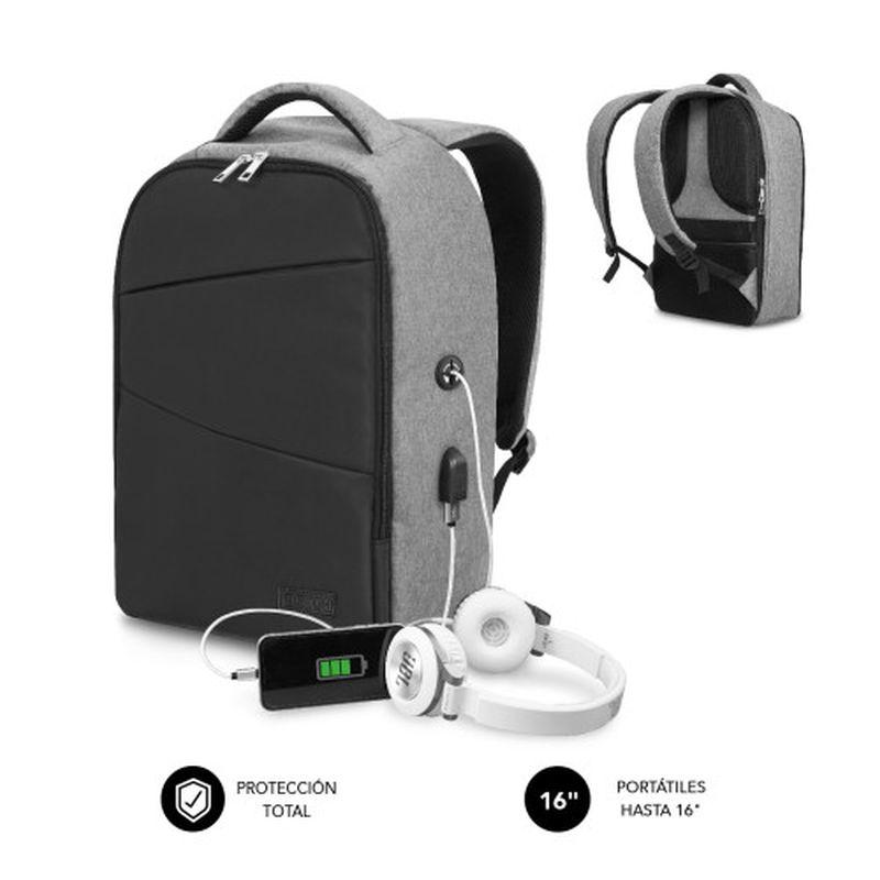 SUBBLIM MOCHILA ANTITHEFT BACKPACK NEGRAANTIRROBO SECURE V2