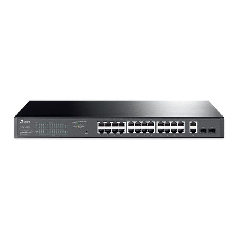 TP-LINK SWITCH SEMIGESTIONABLE POE+ DE 28 PUERTOS 10/100/1000MBPS DE ESTOS 24P POE+ 2GIGA SFP