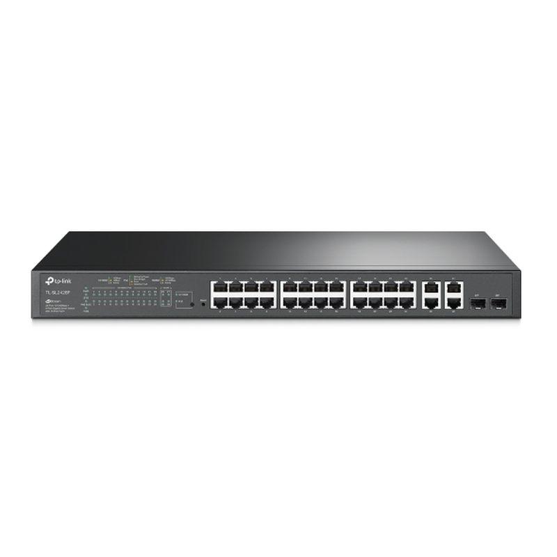 TP-LINK SWITCH SEMIGESTIONABLE JETSTREAM DE 24 PUERTOS POE+  10/100 Y 2 PUERTOS GIGA + 2 PUERTOS COMBO GIGABIT