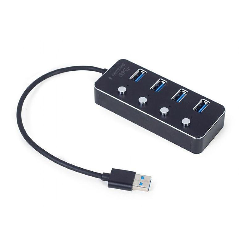 GEMBIRD HUB USB 3.1 4 PUERTOS CON INTERRUPTOR NEGRO