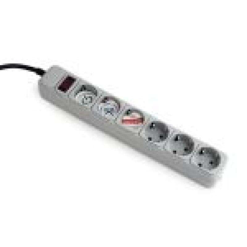 GEMBIRD REGLETA 6 TOMAS INTERRUPTOR Y PROTECCION 1.8M