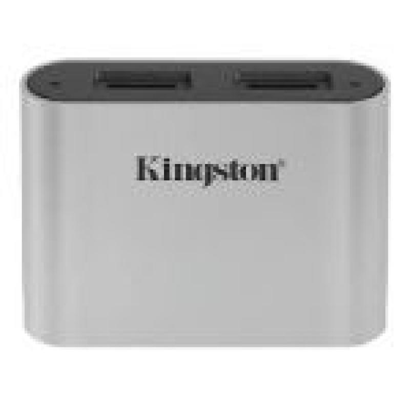 KINGSTON LECTOR DE TARJETA MICROSD WORKFLOW TYPE-C NEGRO PLATAKINGSTON USB3.2 GEN1 WORKFLOW DUAL-SLOT MICROSDHC/SDXC UHS-II CARD